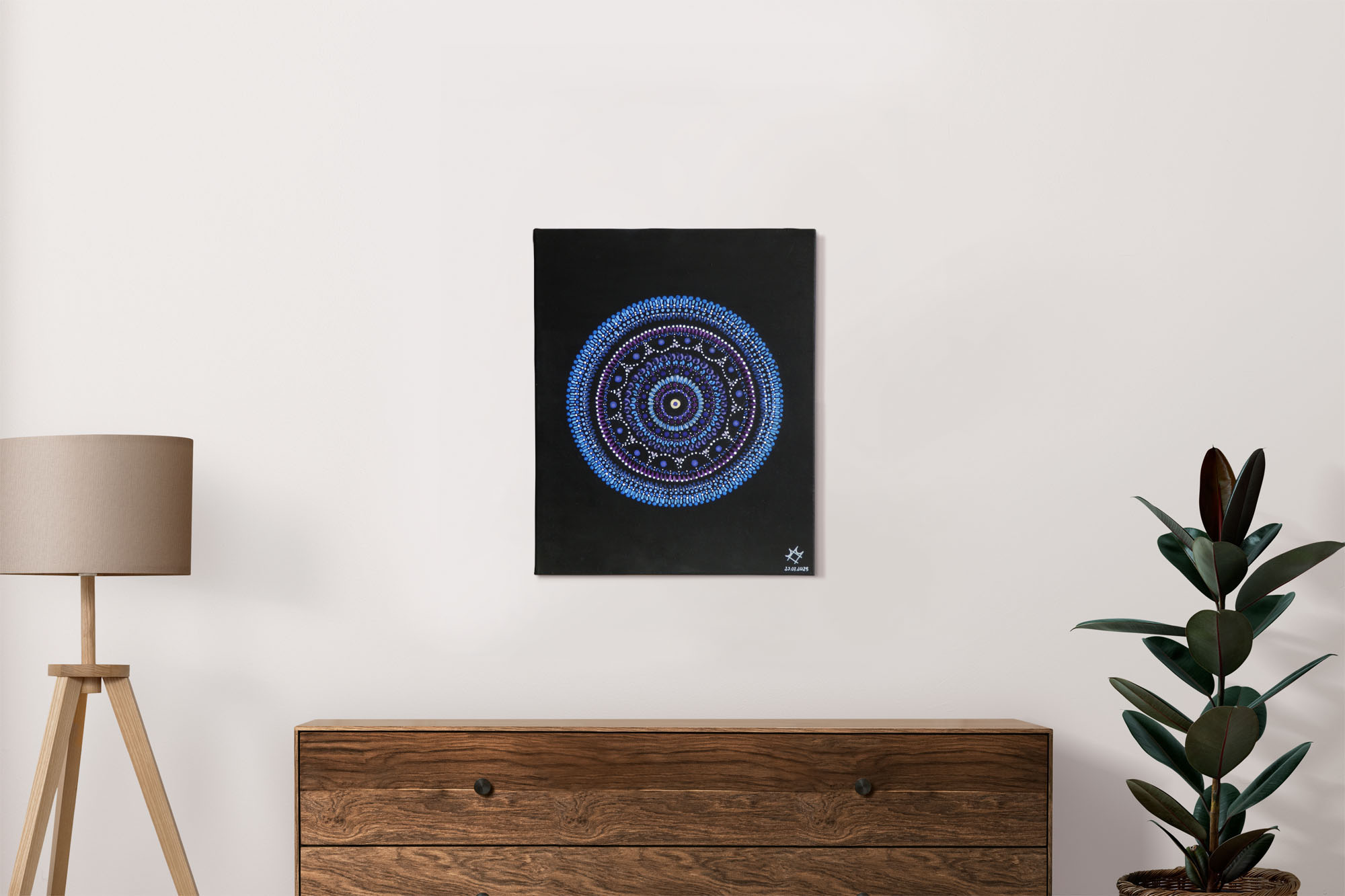 Acrylic painting with a mandala