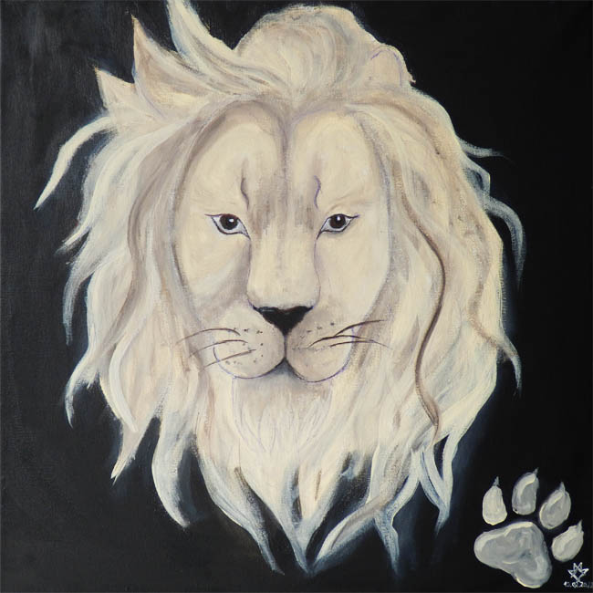 The painting of a white lion Mariland.