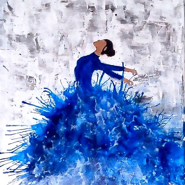 The Mariland painting of a dancer in a blue dress